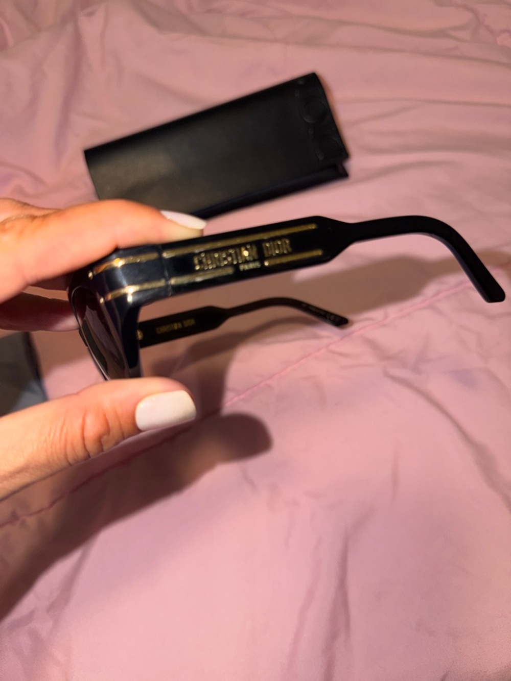 Dior Black Cat‑Eye Sunglasses with Matching Black Case - Picture 6 of 10